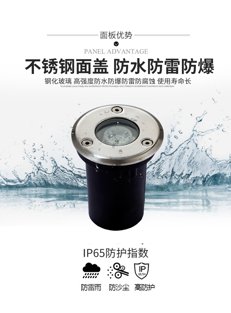 戶外防水led地埋燈 大功率LED埋地?zé)?草地?zé)?景觀燈 彩色投射燈1W(圖3)