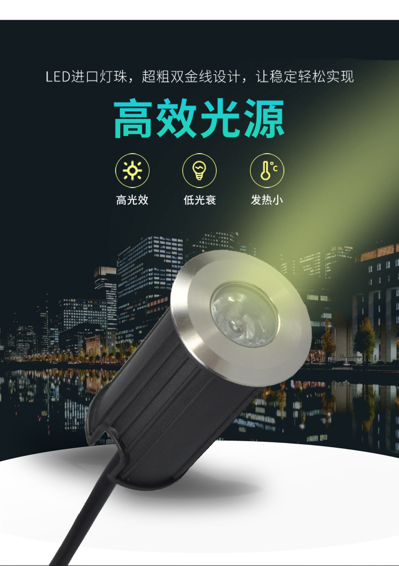 工廠直銷 防水led地埋燈 不銹鋼水下埋地燈 廣場景觀地埋燈1W(圖4)